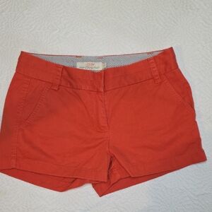 J.Crew Broken-In Chino Shorts Women's Size 2 Neon Orange 3" Inseam